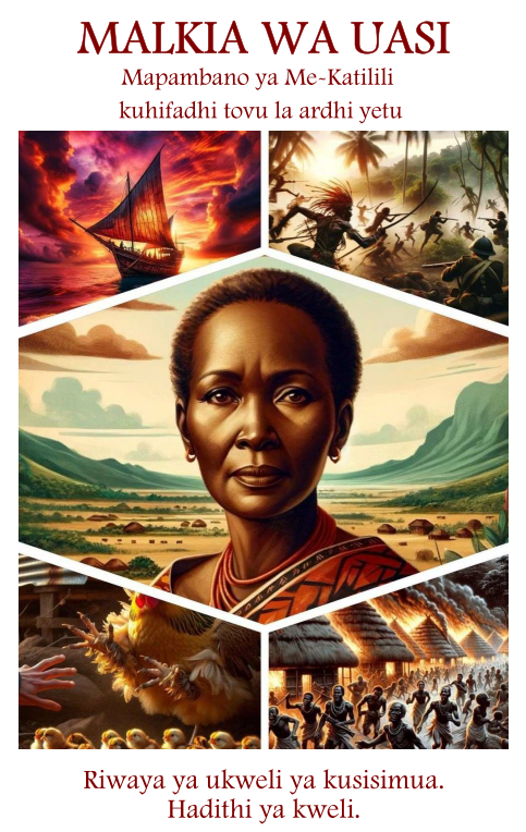 Malkia wa uasi. 
 Mapambano ya Me-Katilili kuhifadhi tovu la ardhi yetu. Riwaya ya ukweli ya kusisimua. Hadithi ya kweli. Author: Neema G.W., Publisher: GoWiters Media